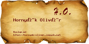 Hornyák Olivér névjegykártya
